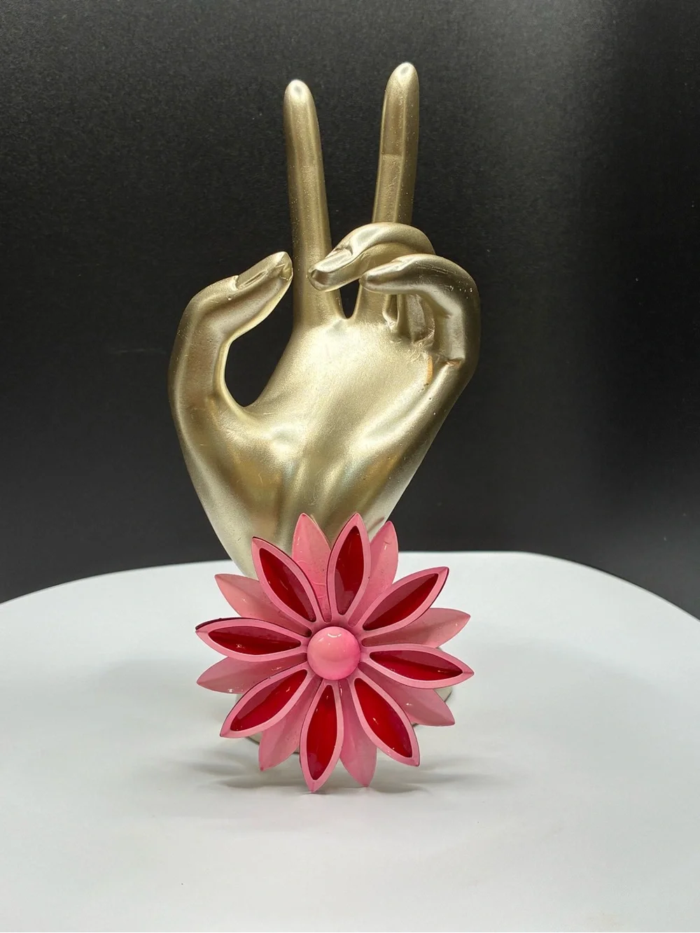 Layered Pink Floral Petal Brooch — Women's Jewelry Accent